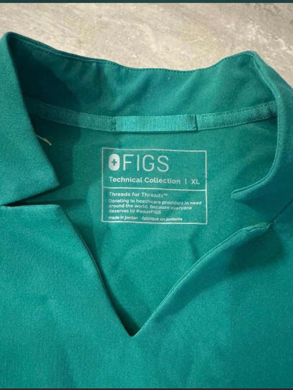 Figs Teal V‑Neck Medical Top